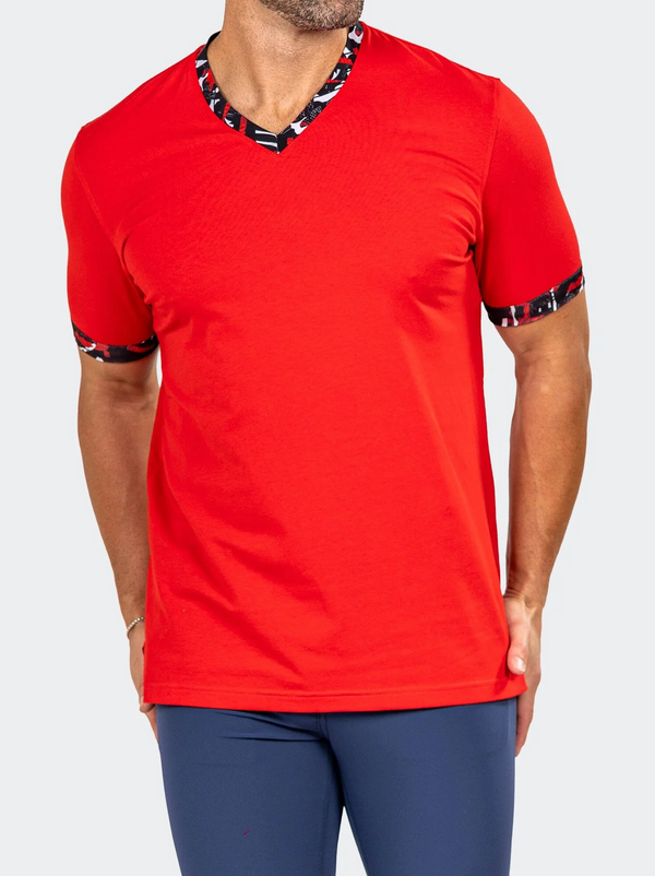 Maceoo V Neck Tee EDISON MARTHYR0007 | Red