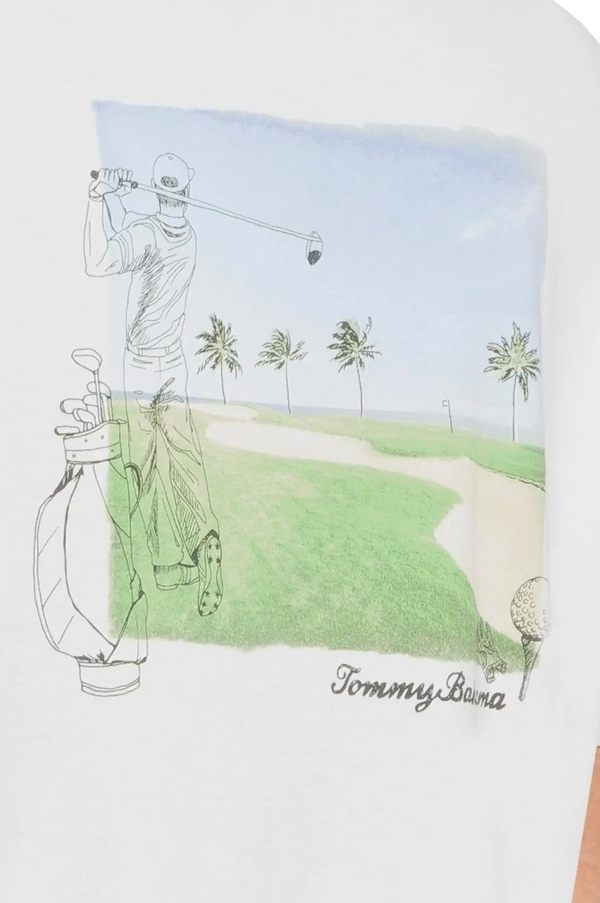 T-shirt Tommy Bahama Drawn to the Course - Blanc