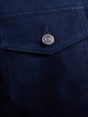 Bugatchi Leather Hybrid Trucker Jacket | Navy