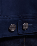 Bugatchi Leather Hybrid Trucker Jacket | Navy