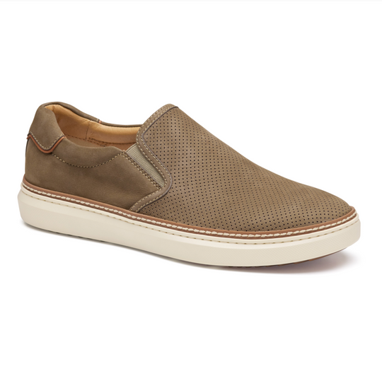 Johnston & Murphy McGuffey 2 Perforated Slip-On | Taupe