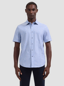Bugatchi Oooh Cotton Miles Shirt Short Sleeve | Air Blue