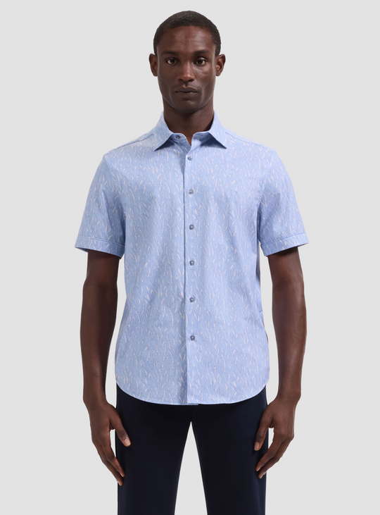 Bugatchi Oooh Cotton Miles Shirt Short Sleeve | Air Blue