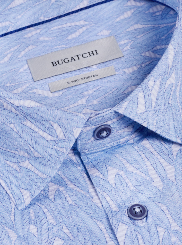 Bugatchi Oooh Cotton Miles Shirt Short Sleeve | Air Blue