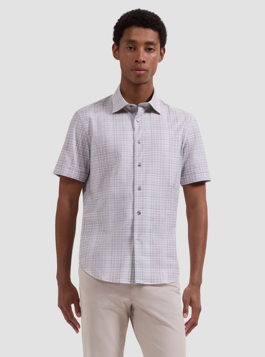 Bugatchi Oooh Cotton Miles Shirt Short Sleeves | Limestone