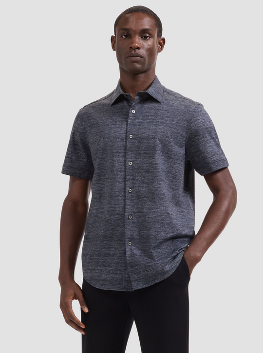 Bugatchi  Oooh Cotton Miles Shirt Short Sleeve | Black