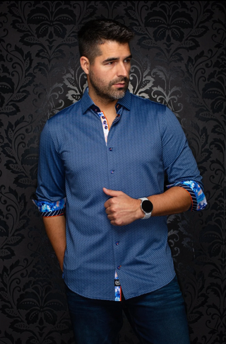 Au Noir Stretch Shirt | IRONBANK, Navy