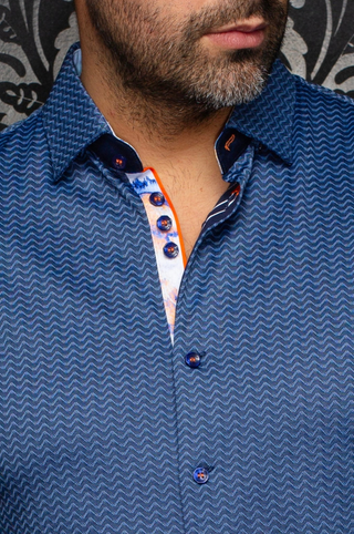 Au Noir Stretch Shirt | IRONBANK, Navy