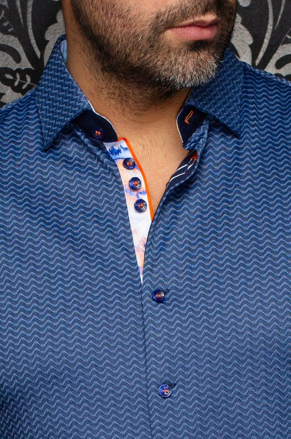 Au Noir Stretch Shirt | IRONBANK, Navy