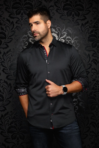 Au Noir Stretch Shirt | SANDSTORM, Black
