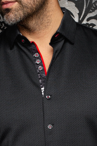 Au Noir Stretch Shirt | SANDSTORM, Black