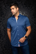 Au Noir Stretch Shirt Short Sleeve | SONORAN, Navy