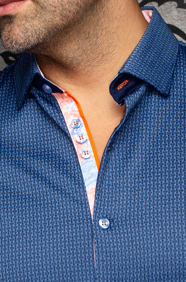 Au Noir Stretch Shirt Short Sleeve | SONORAN, Navy