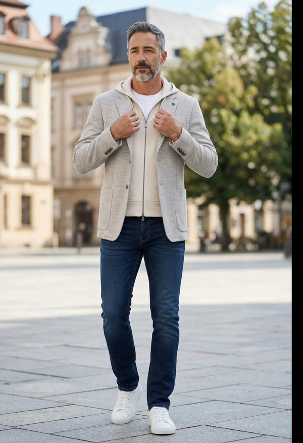 Au Noir Hooded Blazer | NOAH, Beige