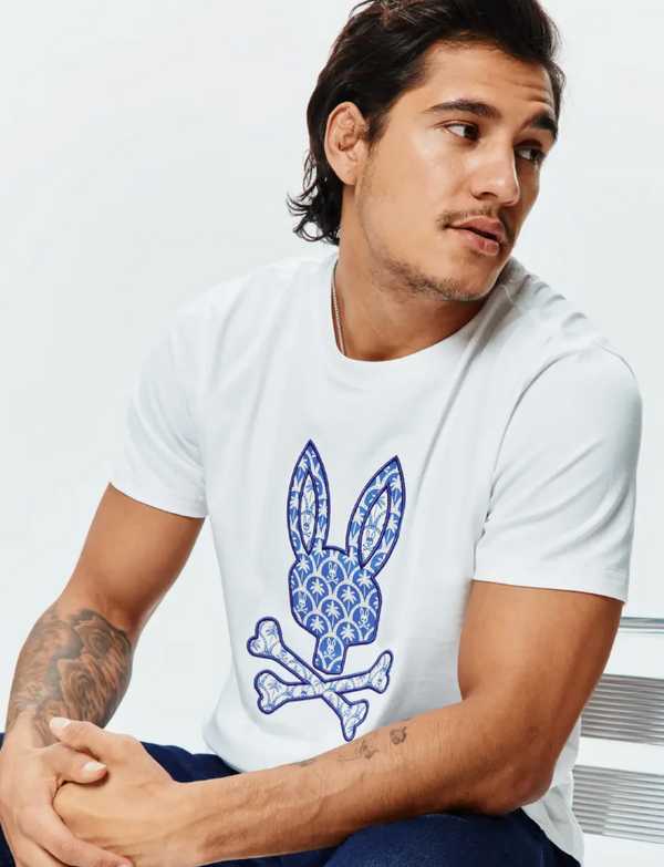 Psycho Bunny Mens Brad Graphic Tee | White