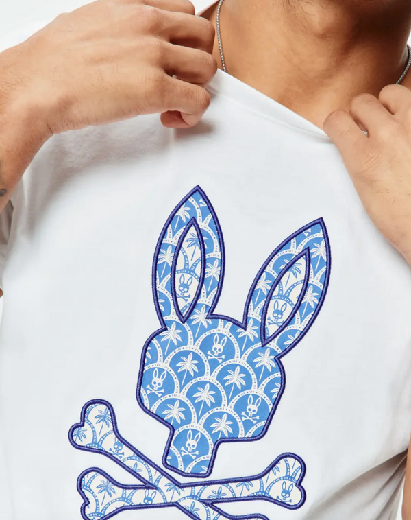 Psycho Bunny Mens Brad Graphic Tee | White