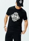 Psycho Bunny Mens Tobias Graphic Tee | Black