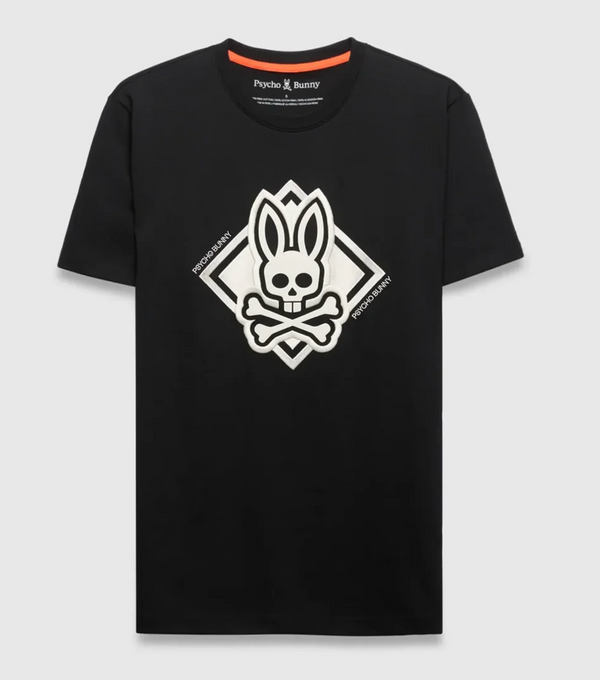 Psycho Bunny Mens Tobias Graphic Tee | Black