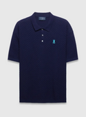 Psycho Bunny Mens Jace Oversized Knit Polo | Evening Blue