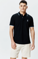 Psycho Bunny Mens Sunny Pique Polo | Black