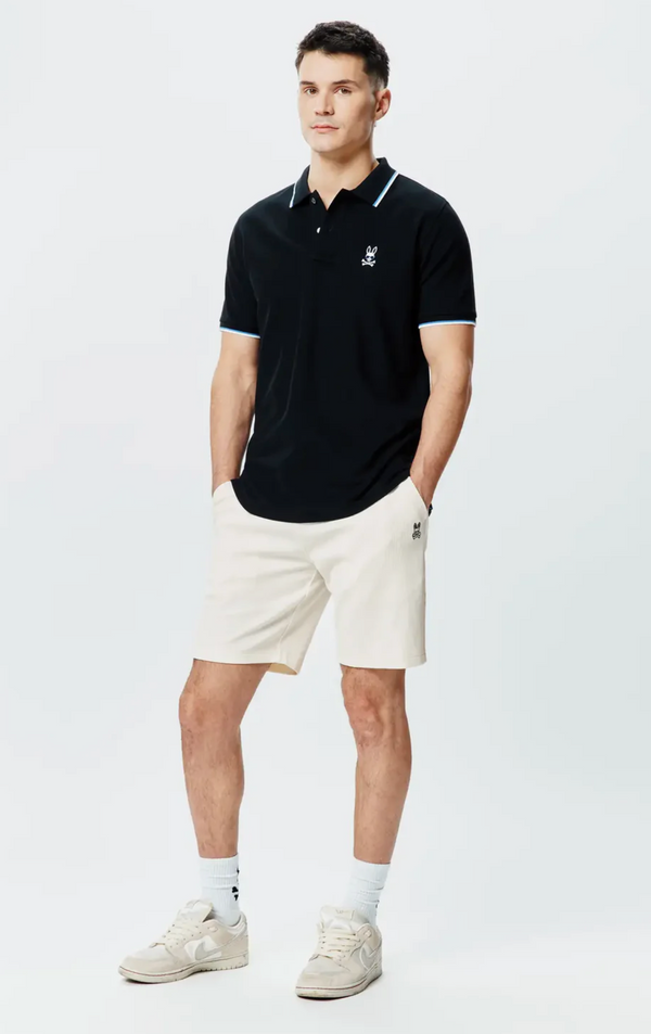 Psycho Bunny Mens Sunny Pique Polo | Black