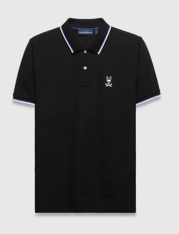 Psycho Bunny Mens Sunny Pique Polo | Black
