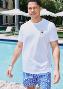 Psycho Bunny Mens Sunny Chest Graphic Tee | White