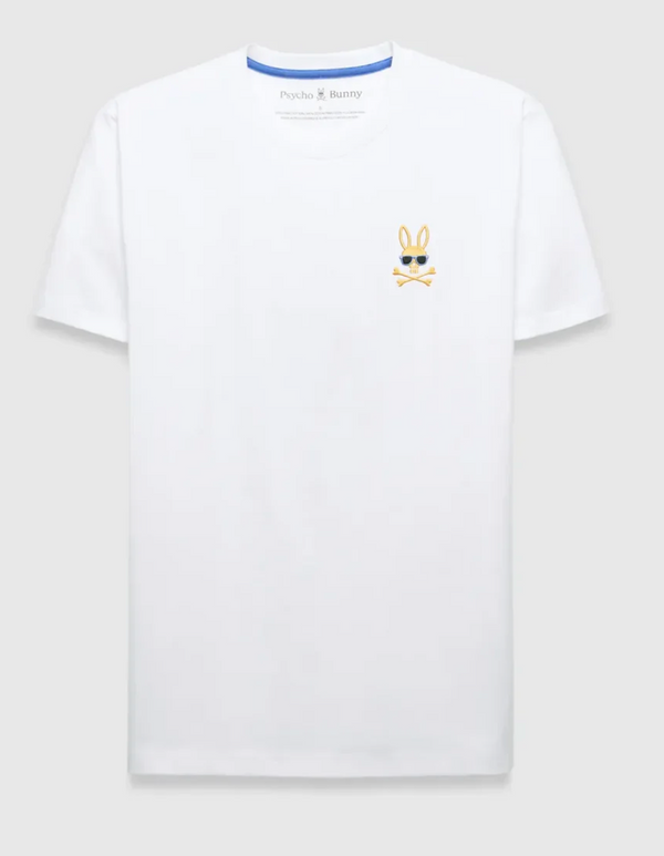 Psycho Bunny Mens Sunny Chest Graphic Tee | White