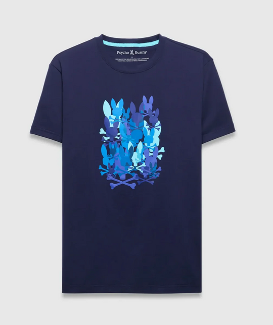 Psycho Bunny Mens Tanner Graphic Tee | Evening Blue