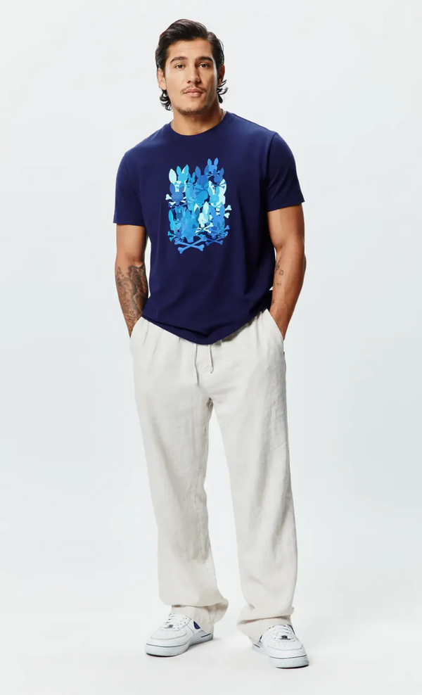 Psycho Bunny Mens Tanner Graphic Tee | Evening Blue