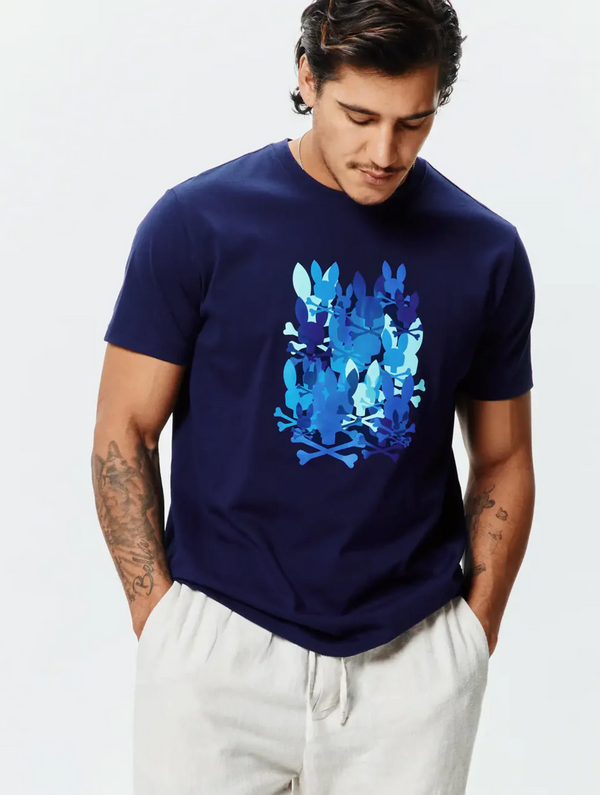 Psycho Bunny Mens Tanner Graphic Tee | Evening Blue