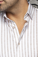 Au Noir Stretch Shirt | TELLY, Sand