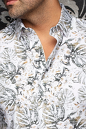 Au Noir Stretch Shirt | TRENT, White Stone