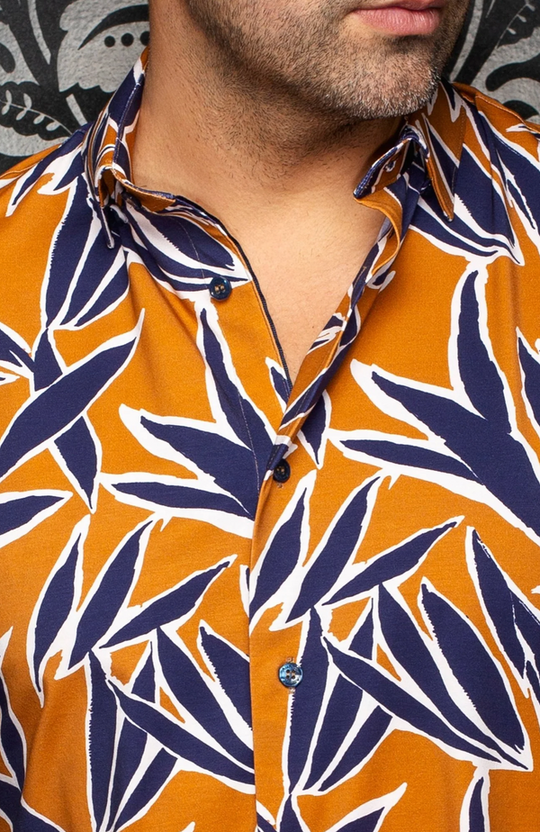 Au Noir Stretch Shirt | Tyler, Tabacco Navy