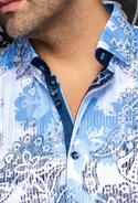 Au Noir Stretch Shirt Short Sleeve | CAYO, Light Blue
