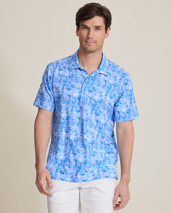 Tommy Bahama Bahama Coast Fizz Impressions IslandZone® Polo | Glacier