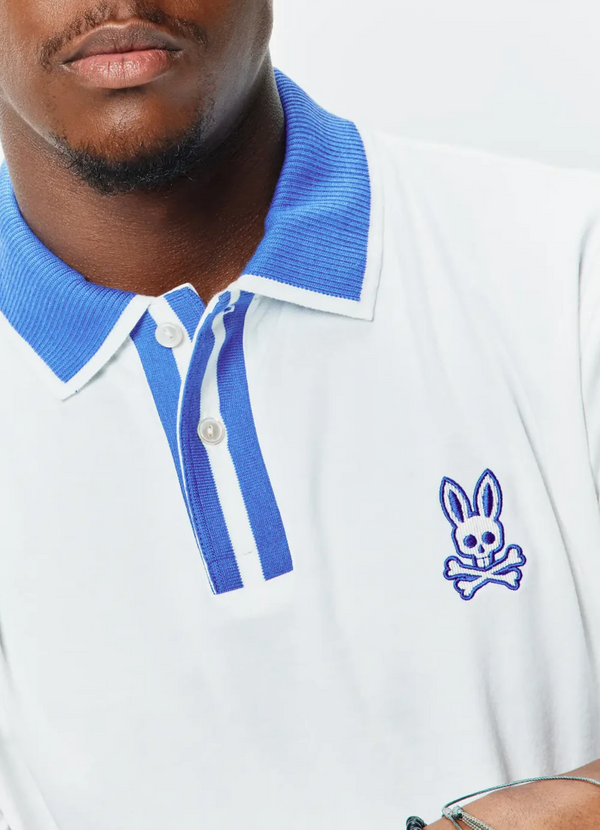 Psycho Bunny Mens Ridley Performance Pique Polo | White