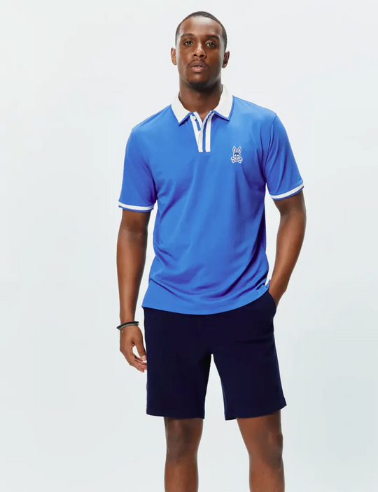Psycho Bunny Mens Ridley Performance Pique Polo | Amparo Blue