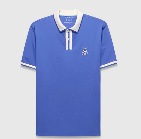 Psycho Bunny Mens Ridley Performance Pique Polo | Amparo Blue