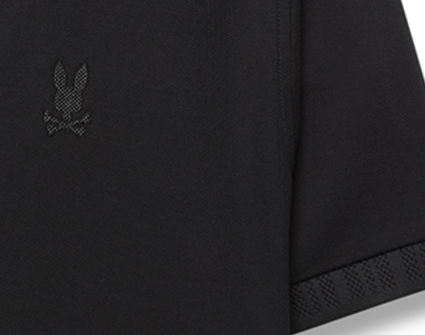 Psycho Bunny Mens Johnny Collar Polo Geoffrey | Black