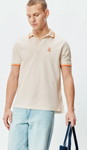 Psycho Bunny Mens Holden Pique Polo | Sand Shell