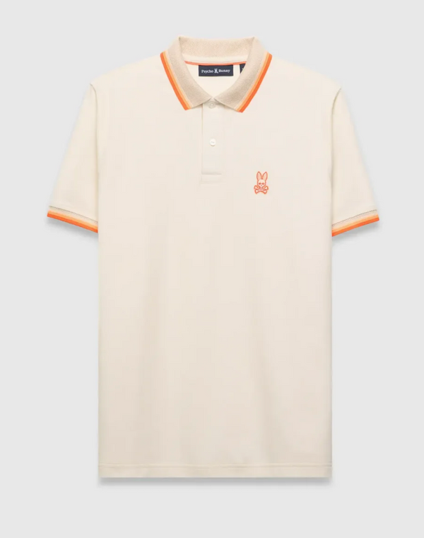 Psycho Bunny Mens Holden Pique Polo | Sand Shell