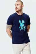 Psycho Bunny Mens Ethan Graphic Tee  | Evening Blue