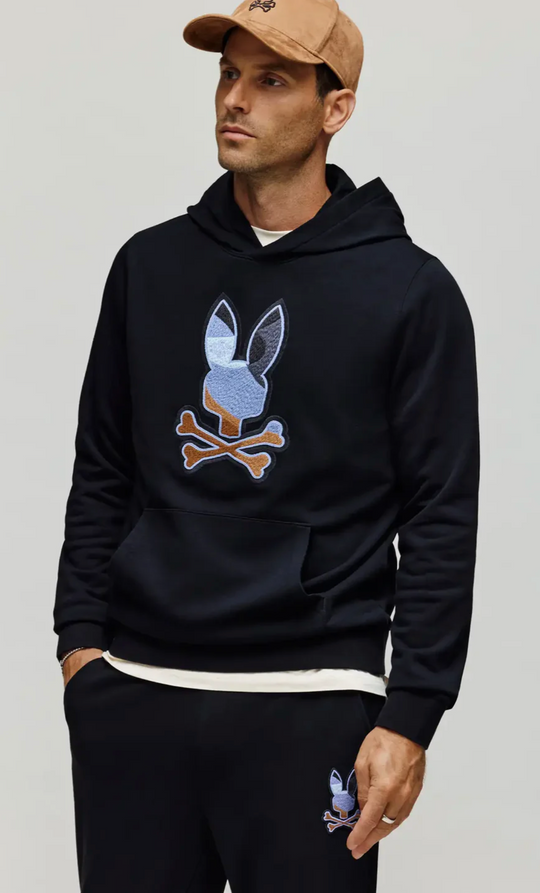 Psycho Bunny Mens Dante Hoodie | Black
