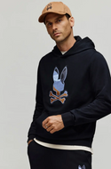 Psycho Bunny Mens Dante Hoodie | Black