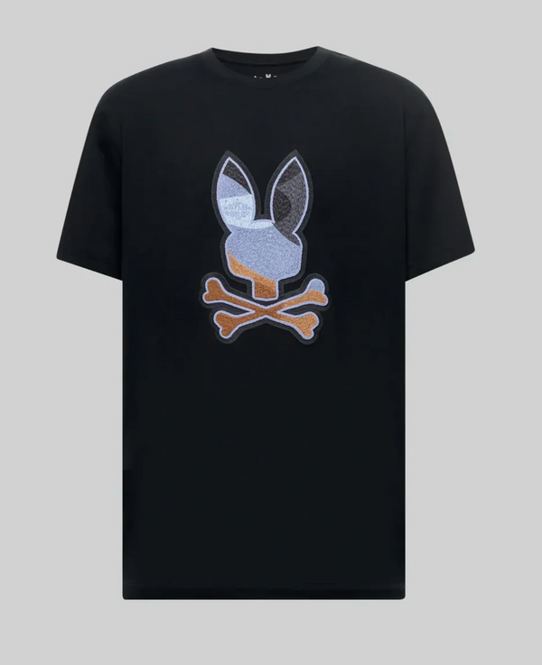 Psycho Bunny Mens Dante Bunny Graphic Tee | Black