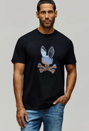 Psycho Bunny Mens Dante Bunny Graphic Tee | Black