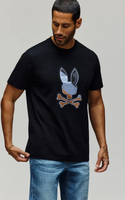 Psycho Bunny Mens Dante Bunny Graphic Tee | Black