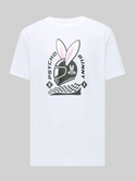 Psycho Bunny Mens Racing Bunny Graphic Tee | White