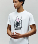 Psycho Bunny Mens Racing Bunny Graphic Tee | White